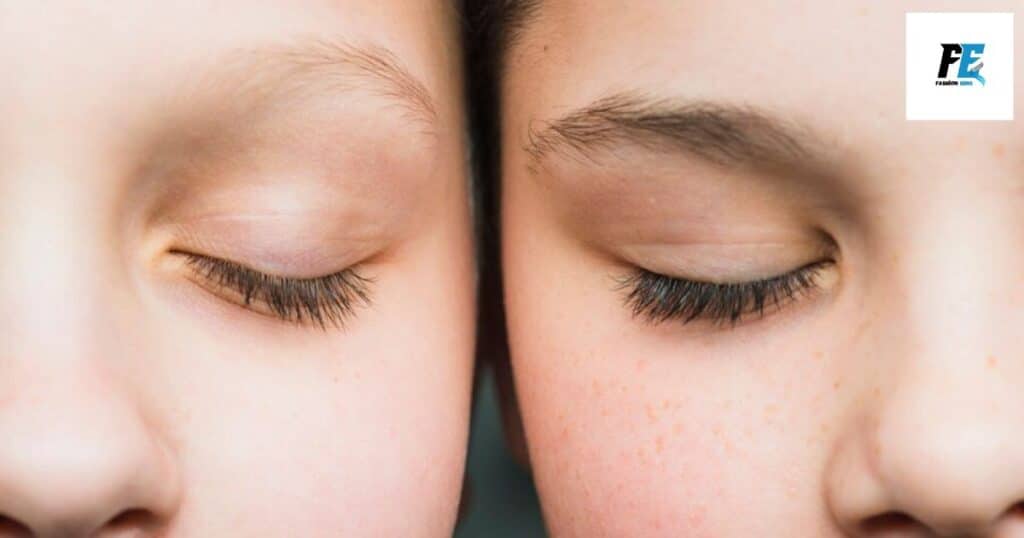 Before and After pictures of brow lamination on thin brows